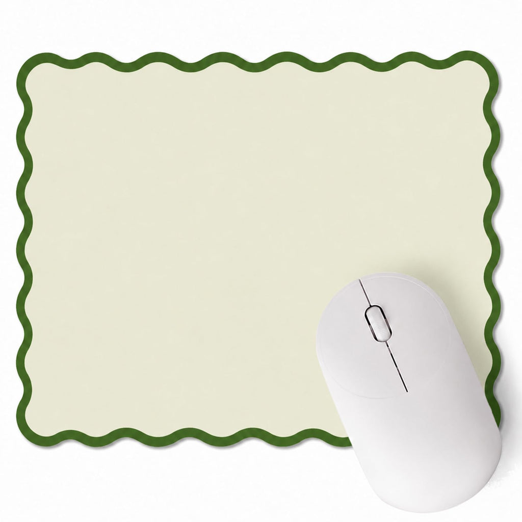 Kingdder Cute Scalloped Mouse Pad Non-Slip Mousepad 9.8x7.9in,Pink