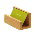 2 Pack Bamboo Wood Desktop Business Card Holder Display for Desk Sturdy Business Card Stand for Office Tabletop Counter Organizer