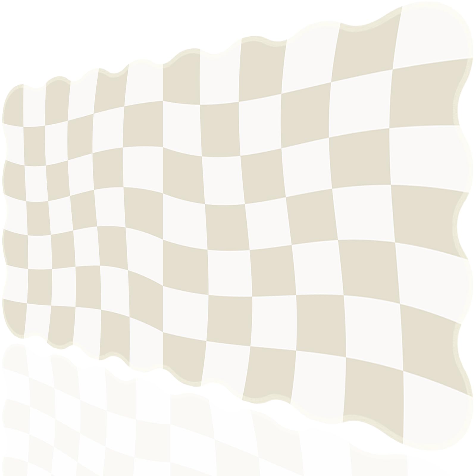 L-SPOUTTO Green Mouse Pad,Geometric Desk Mat XXL Large Scalloped Gaming Mousepad,35.4x15.7in Non-Slip Rubber Base Keyboard Pad Waterproof Desktop Mat for Laptop Computer Game Home Office-Checkered