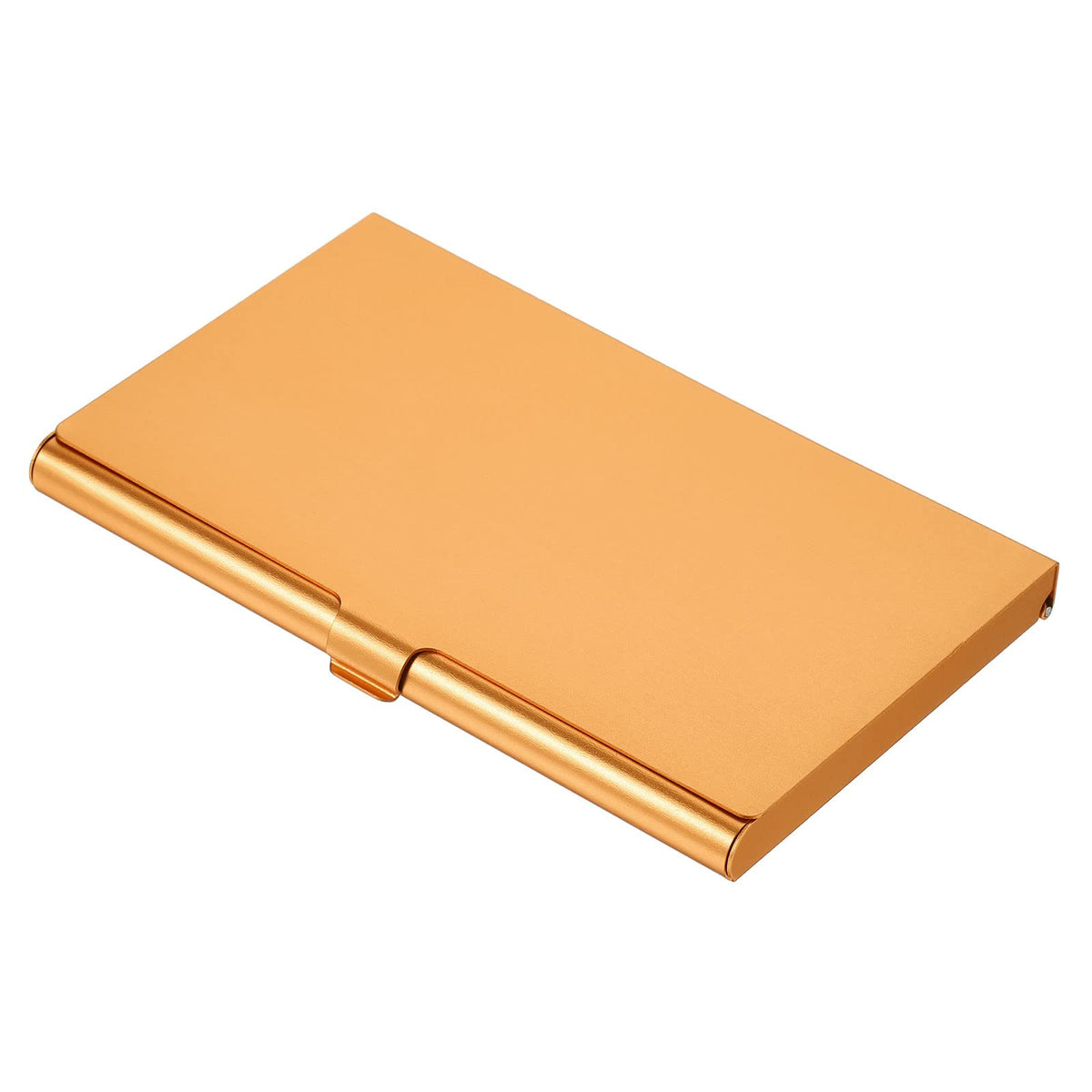 PATIKIL Business Card Holder, Aluminum Alloy Flip Cover Slim Name Cards Case for Women Men, Champagne Gold