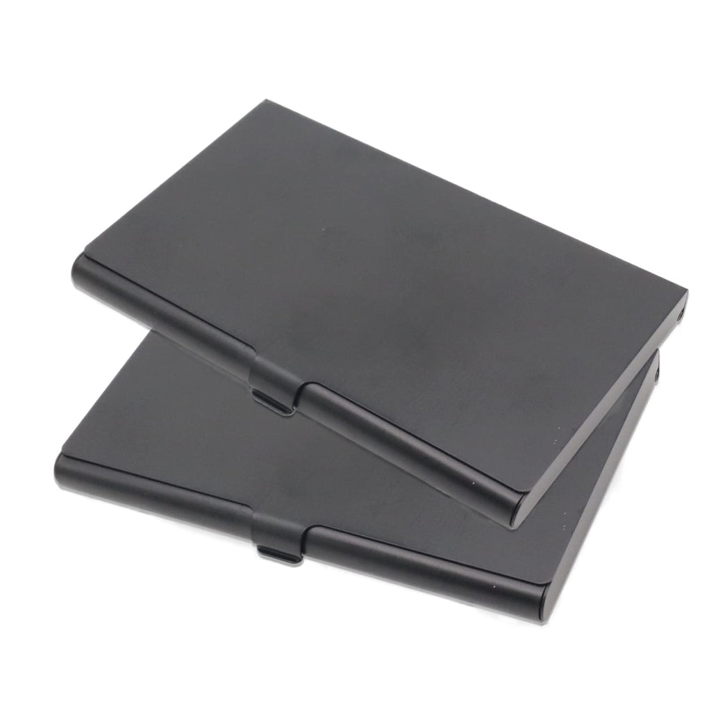 2-Pack Gold Aluminum Business Card Holder Slim Flip Pocket Case