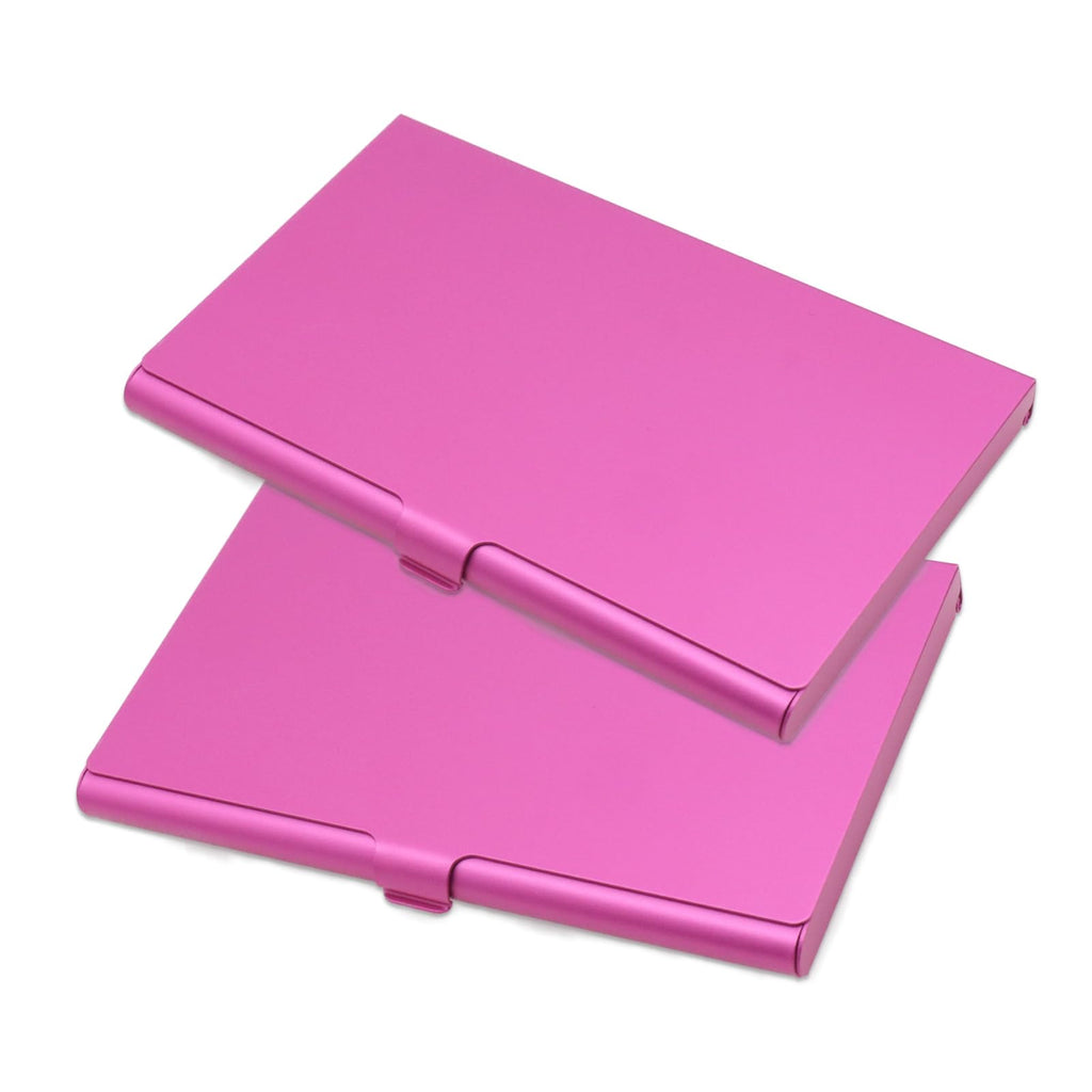 2-Pack Gold Aluminum Business Card Holder Slim Flip Pocket Case