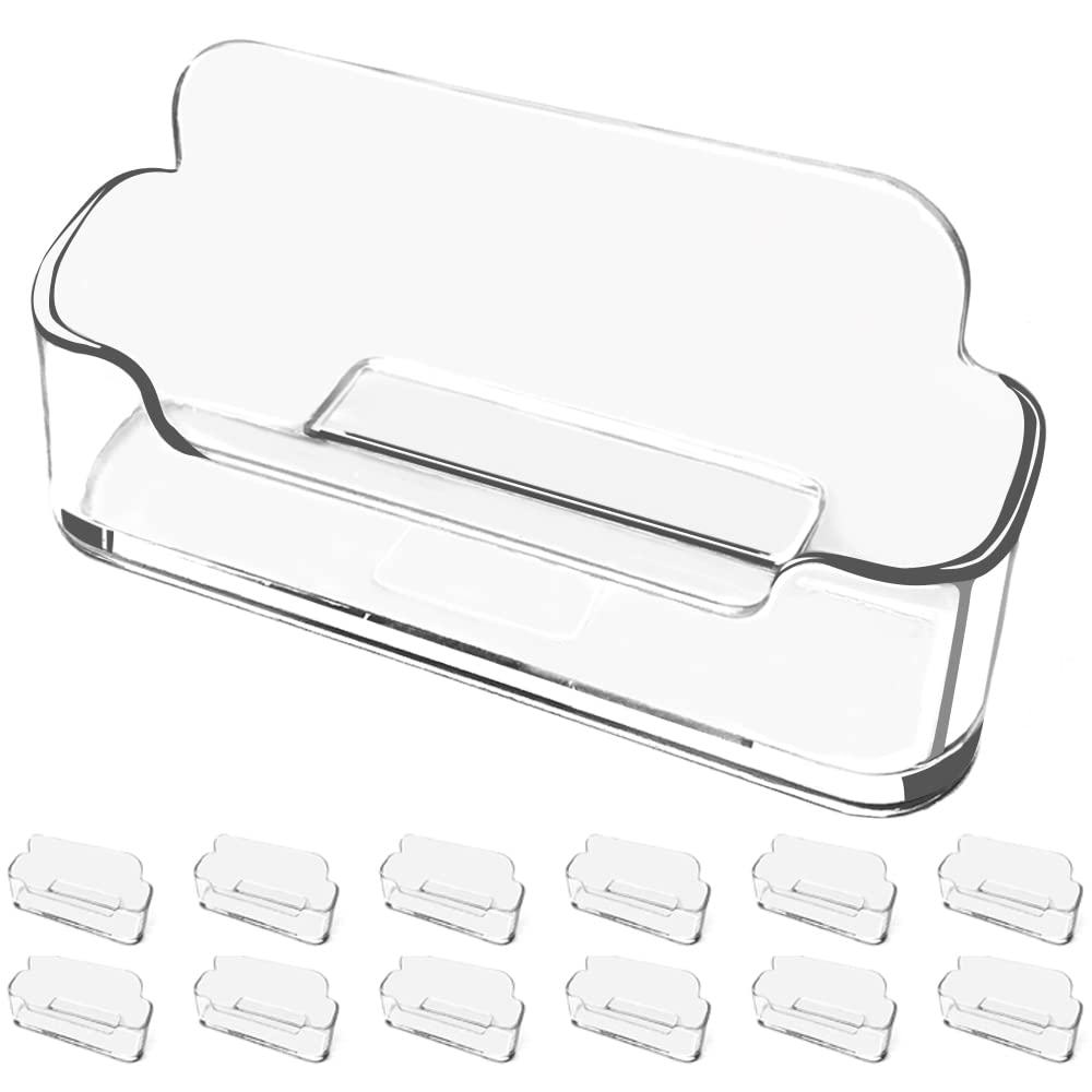Vrupin Business Card Holder for Desk - 4 Pack Acrylic Business Card Holder , Fits 30-50 Business Cards Display Business Card Stand Desktop Business Card Holders for Exhibition