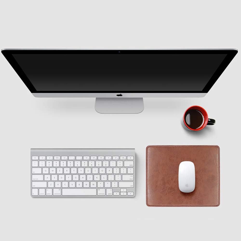 Leather Mouse pad for Laptop Computer PC 9.45 X 7.87 inch Brown
