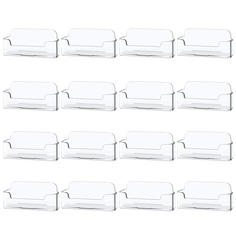 Qizpcer 8 Pack Plastic Business Card Holder - Clear Business Card Case for Desk - Office Acrylic Business Card Stand Display