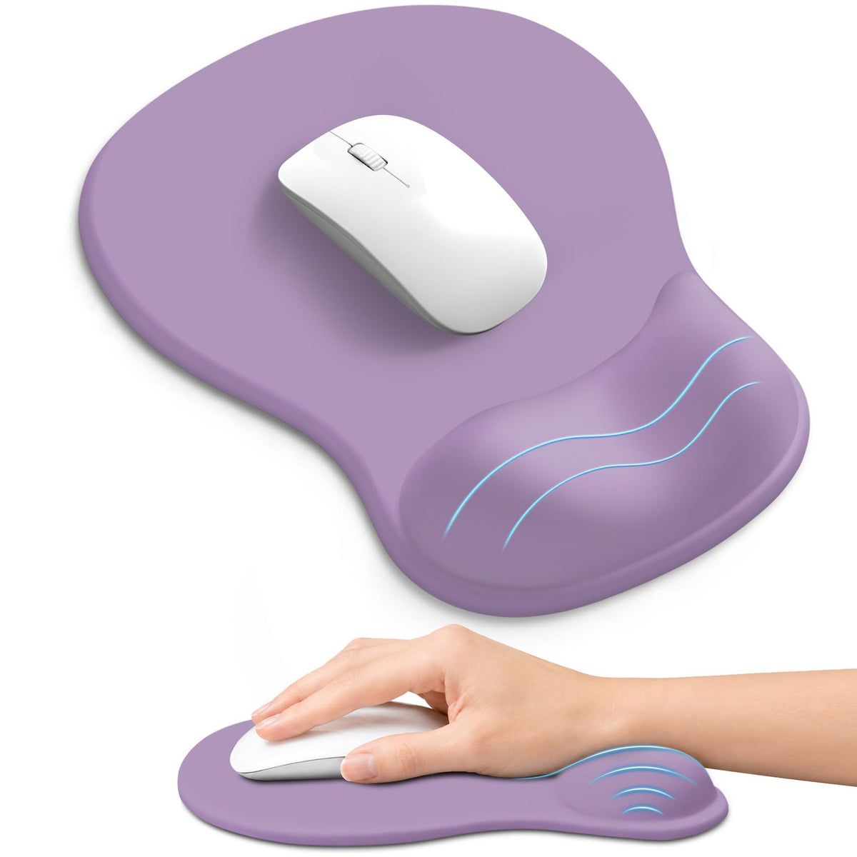 Ergonomic Mouse Pad with Wrist Rest, Gel Wrist Support, Black