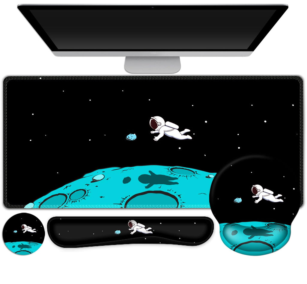 Gaming Mouse Pad Large Desk Mat, Cute Purple Marble Rose Desk Pad Protector