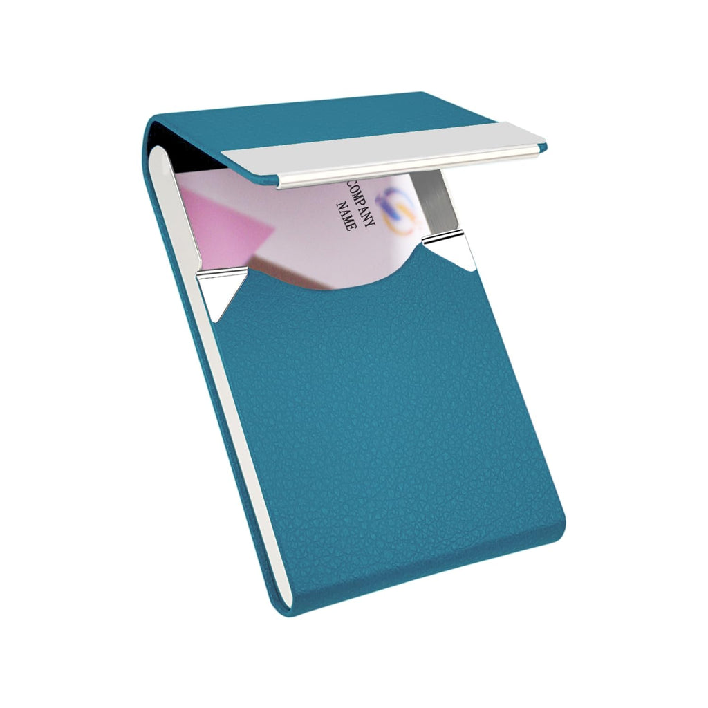Business Card Holder PU Leather&Metal Business Card Case,Black1