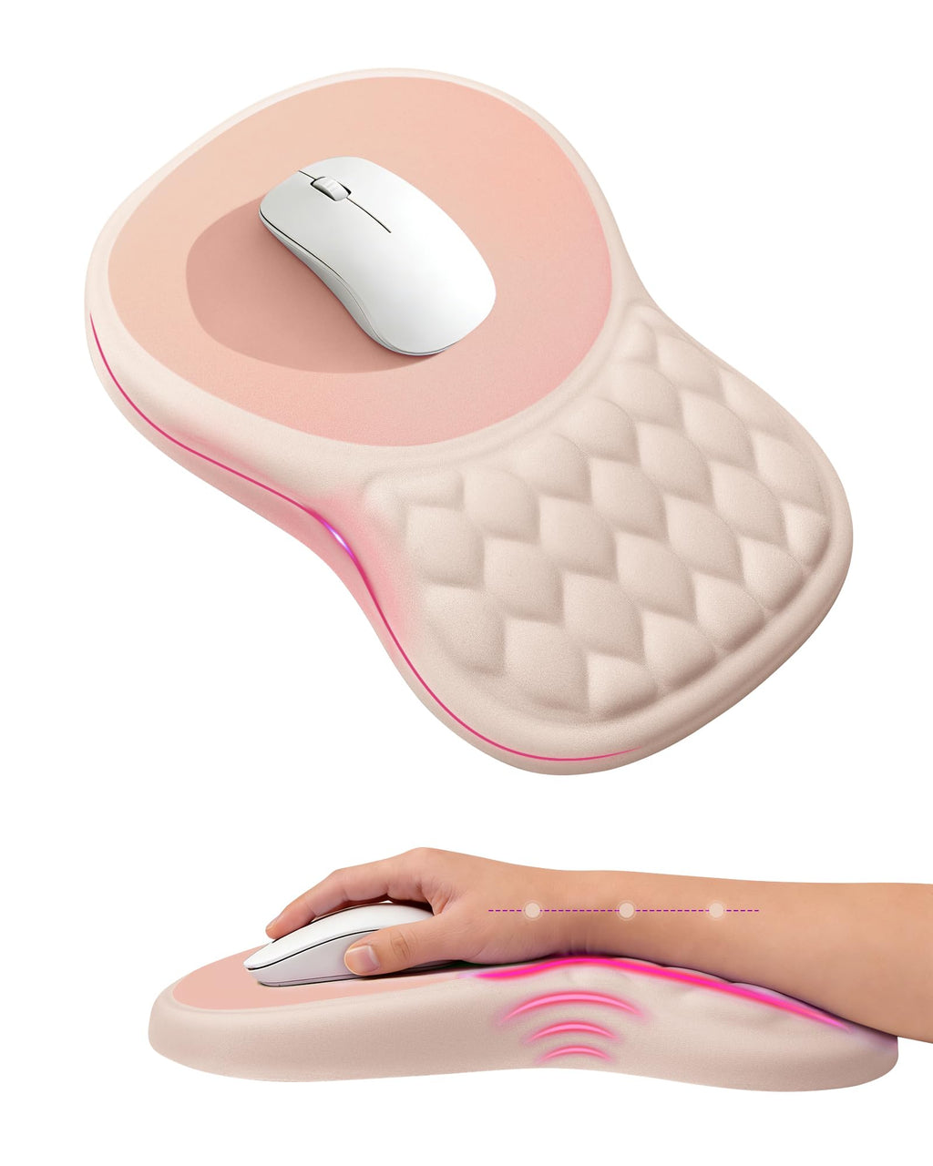 Ergonomic Mouse Pad with Sloped Memory Foam Wrist Rest (Black)