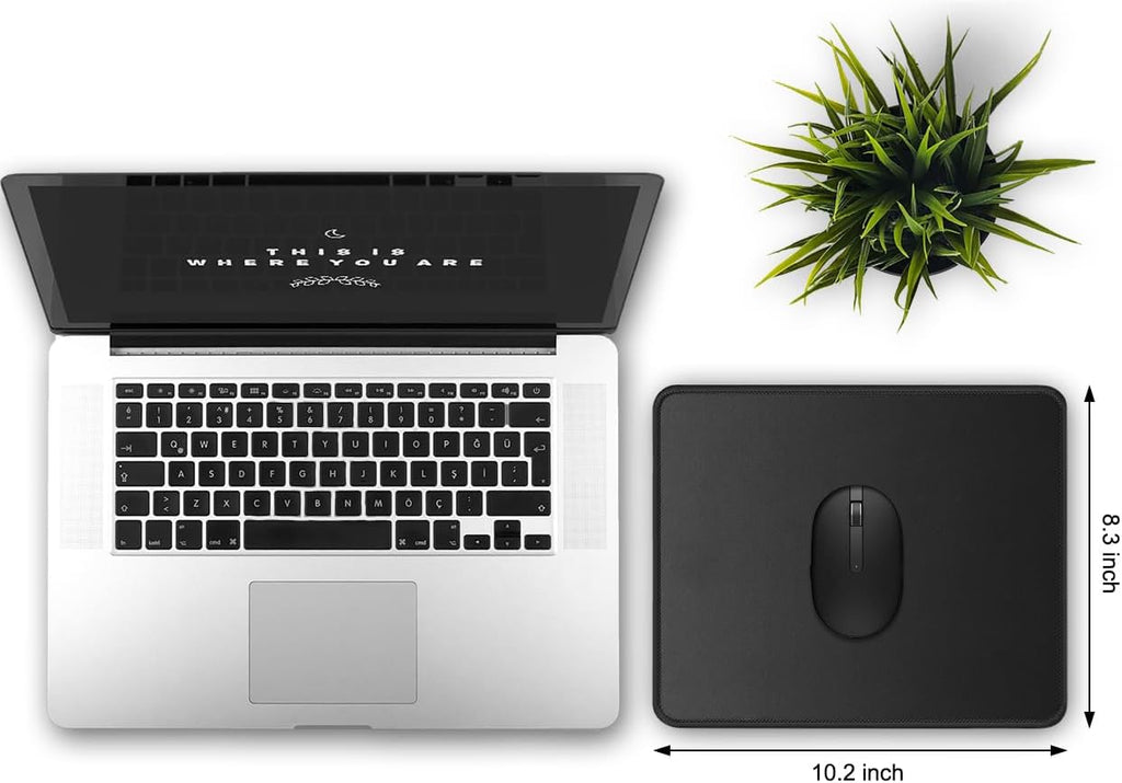 JIKIOU 3 Pack Mouse Pad with Stitched Edge, Perfect Size 10.2x8.3in Black
