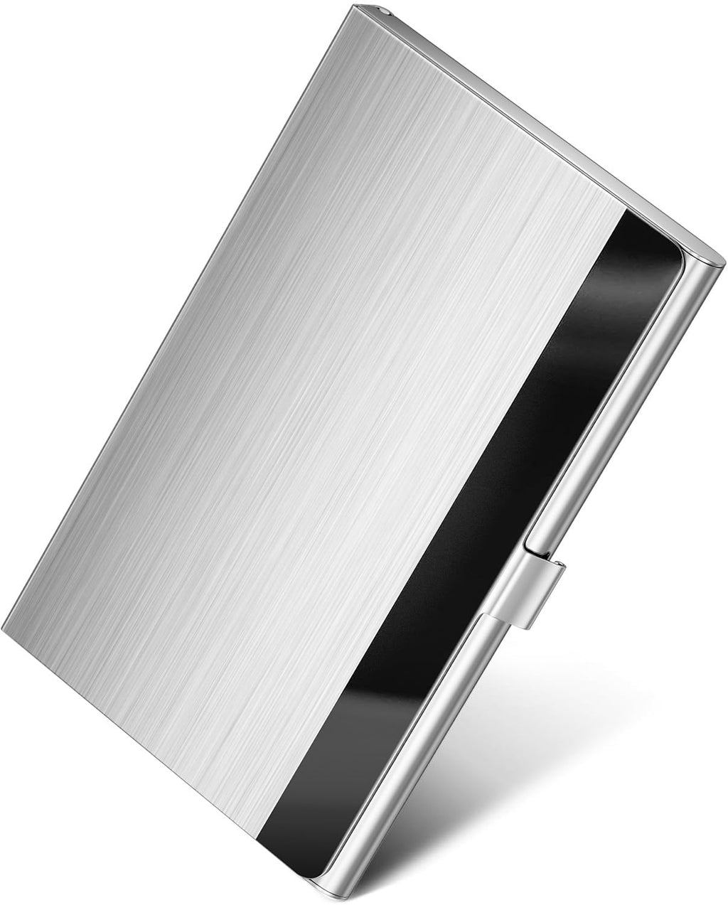 MaxGear Stainless Steel Business Card Holder, Slim Card Case, Black