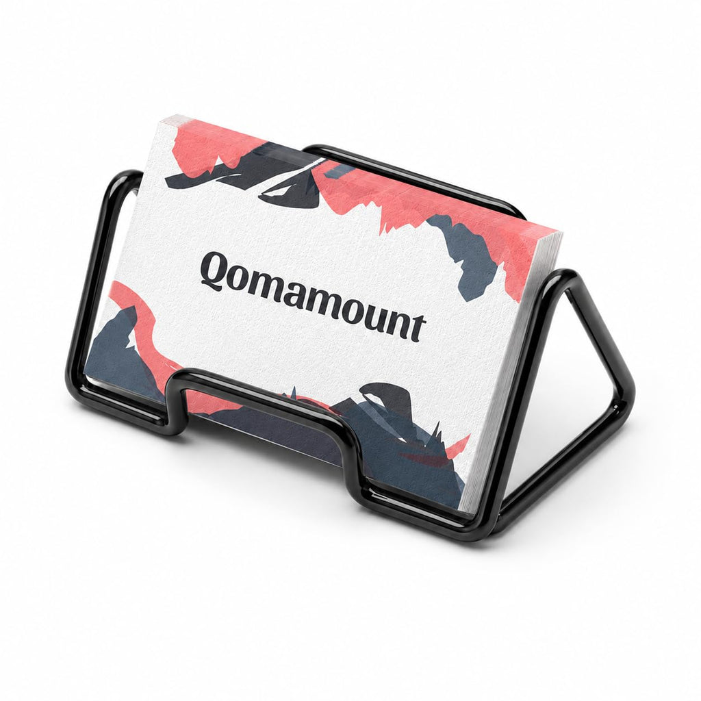 Qomamount Business Card Holder,Cute Heart-Shaped Metal Card Display Stand,Vertical Desktop Name Card Organizer,Small Phone Stand & Photo Holder for Office,Wedding,Reception,Exhibition(Rose gold)
