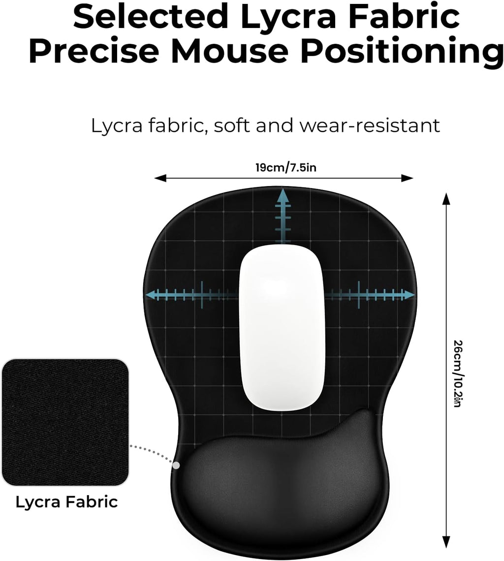 EooCoo Mouse Pad with Gel Wrist Rest, Ergonomic Mousepad Wrist Alignment