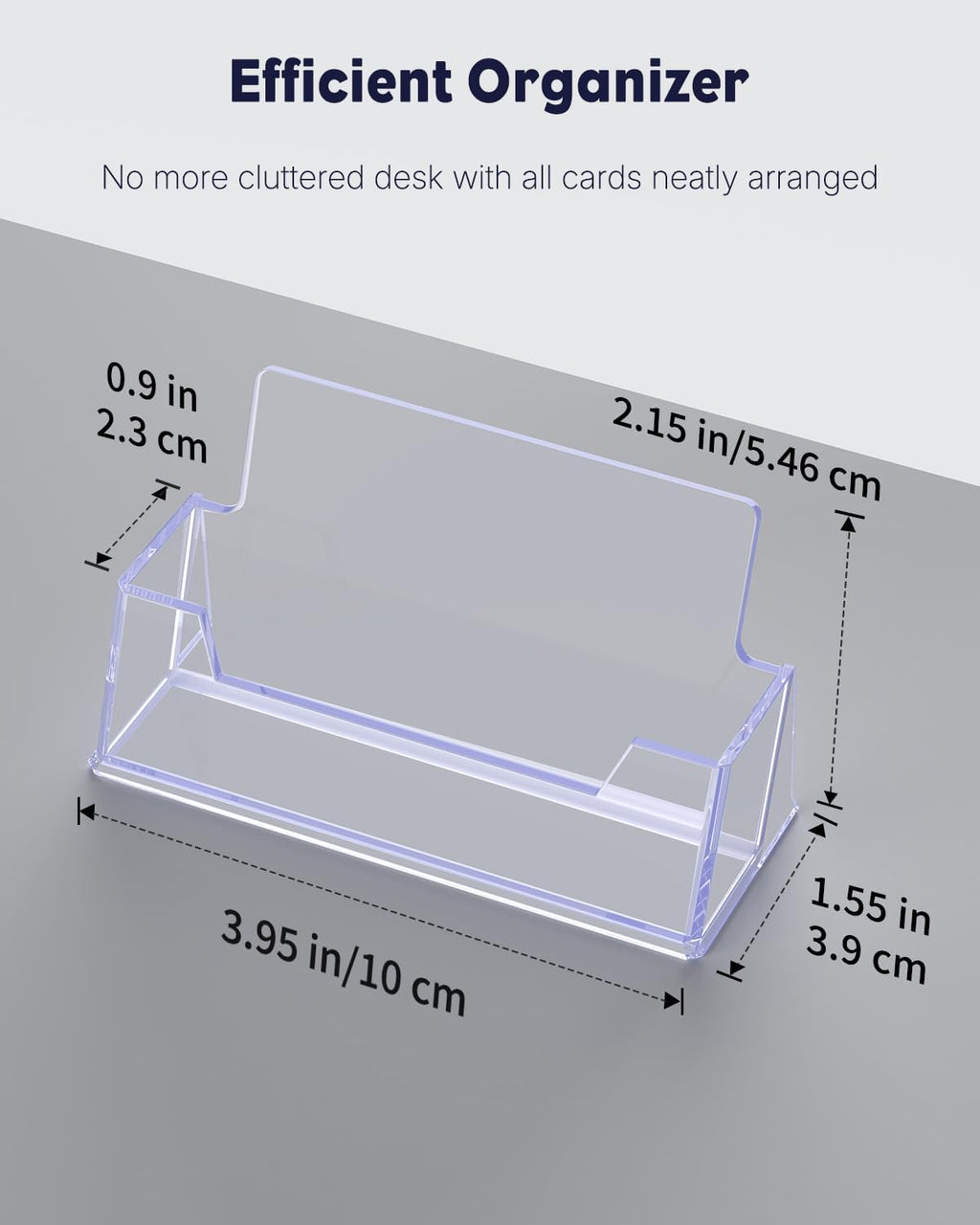 Uniclife 2 Pack Acrylic Business Card Holder for Desk, 60 Card Capacity