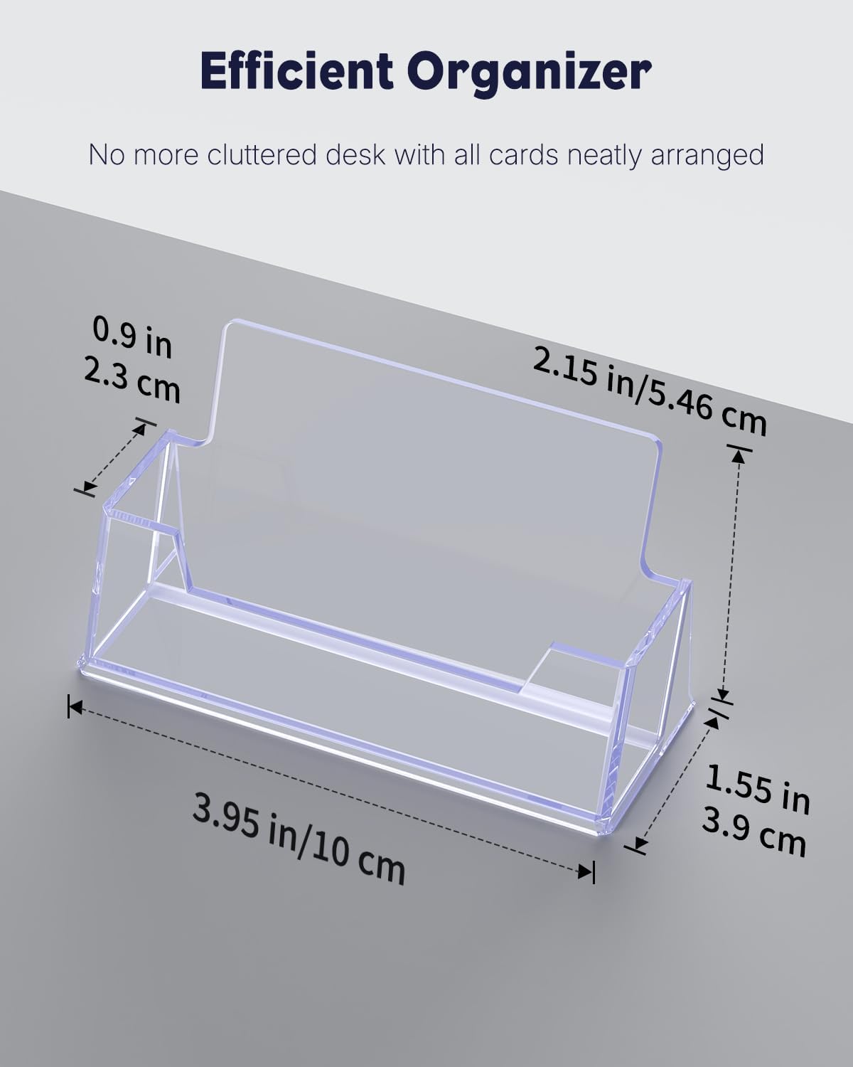 Uniclife 2 Pack Acrylic Business Card Holder for Desk, 60 Card Capacity