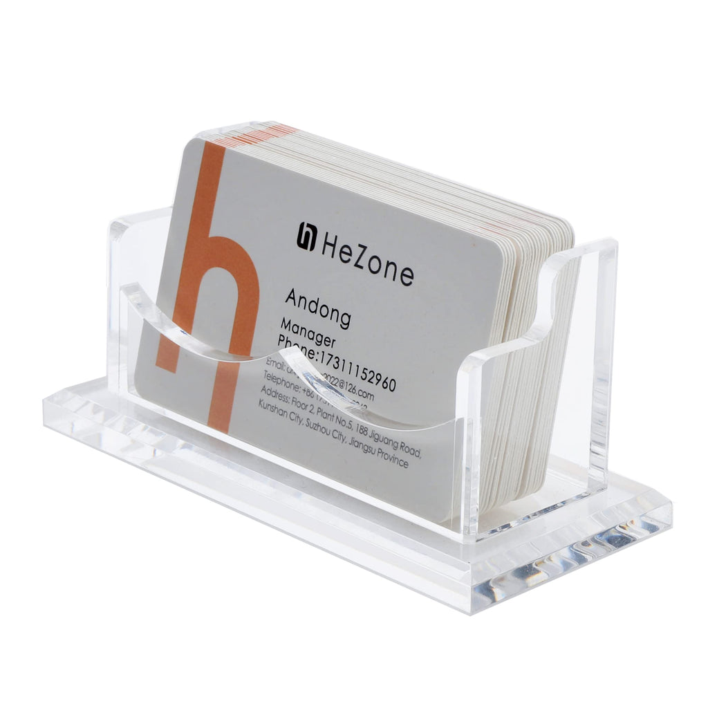 Business Card Holder for Desk 2 Tier 2 Slots, Clear Acrylic Business Card Display Stand for Women and Men, Organize 100 Cards-1 Pack (2 Slots-H)