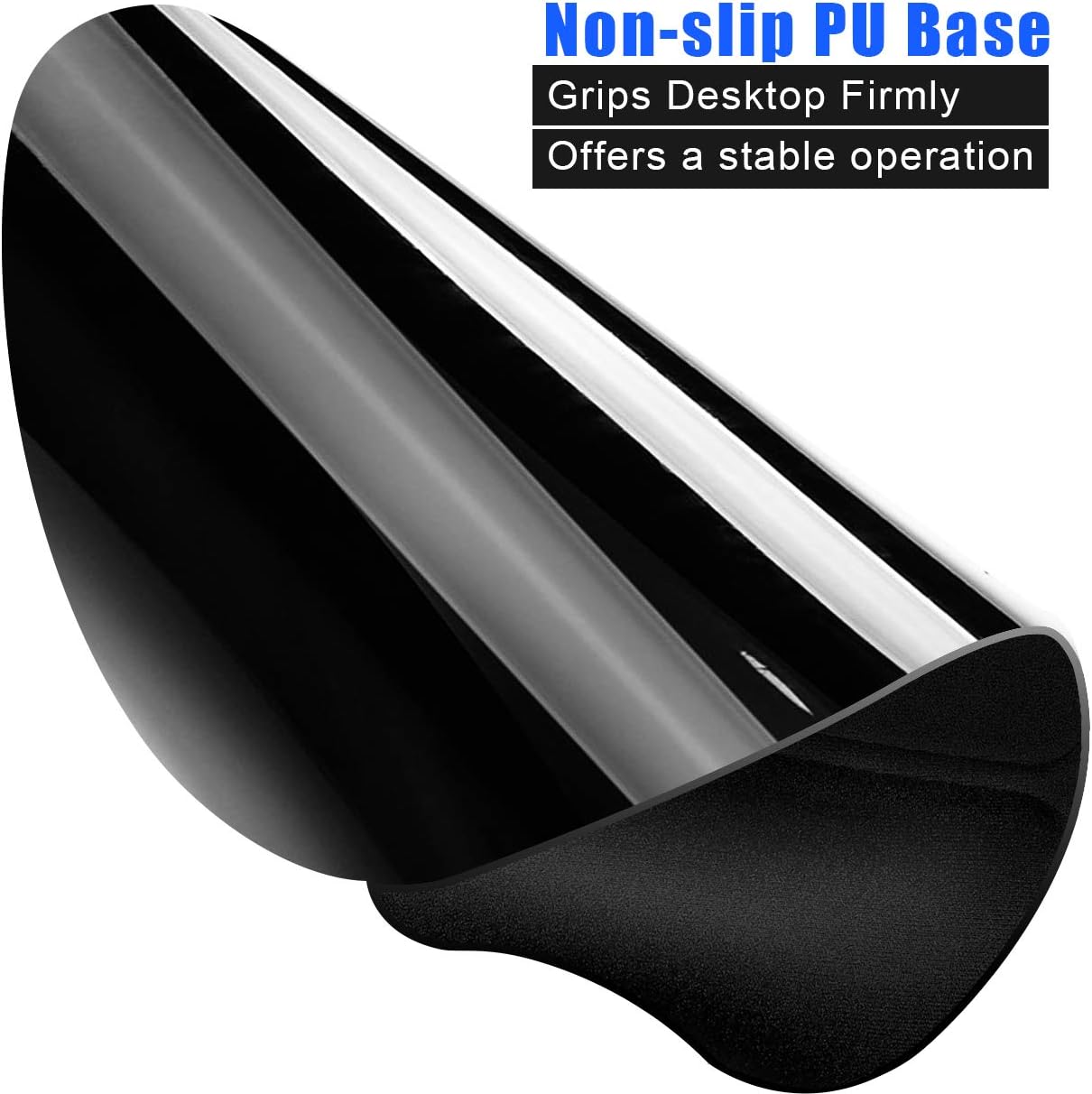 JIKIOU Ergonomic Mouse Pad with Gel Wrist Rest, 9.2 x 8.1 in, Black