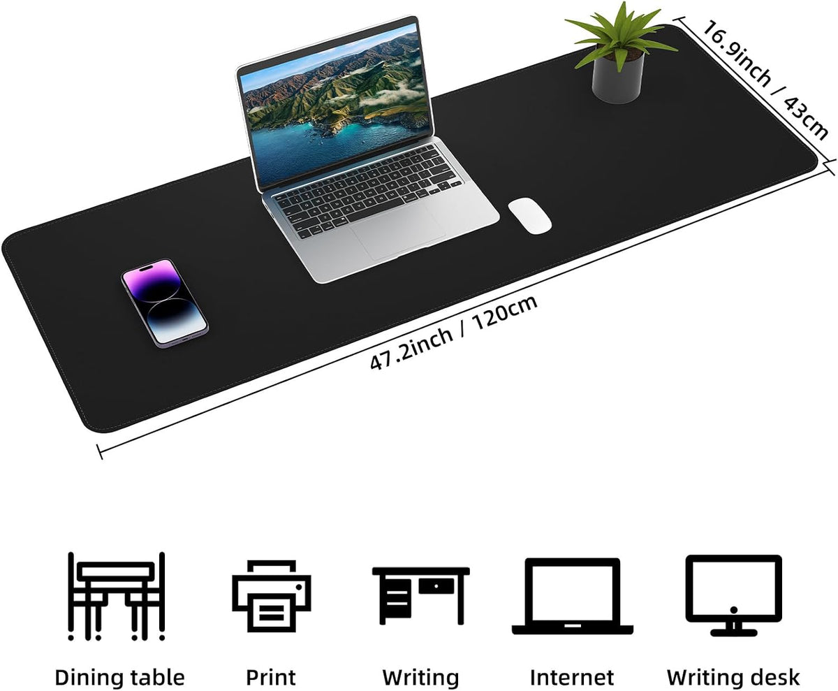 AFIING Large Desk Mat, 47" x 17", Black