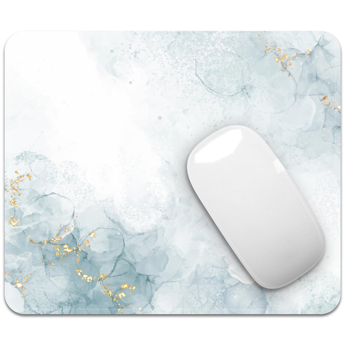 FROGIGO Mouse Pad with Stitched Edges - Cute Floral Mousepad for Women, 9.25 x 7.75 inch Washable Square Desk Pad, Non-Slip Rubber Base, Office Home Laptop Accessories - Vintage Garden