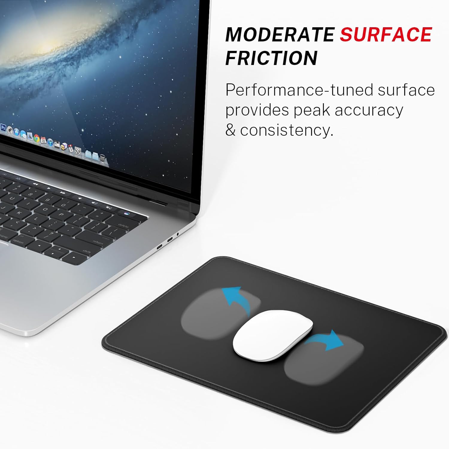 MROCO 3 Pack Mouse Pad, Black Mousepad for Desk, 30% Larger, 8.5 x 11 in