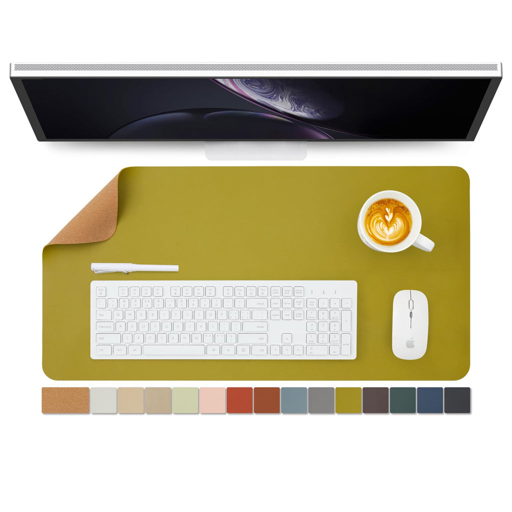 Large Cork Desk Mat - 47.2"x 17" Desk Pad for Office and Home - Ideal for Large Mouse Pad and Desk Mats on Top of Desks(Black)