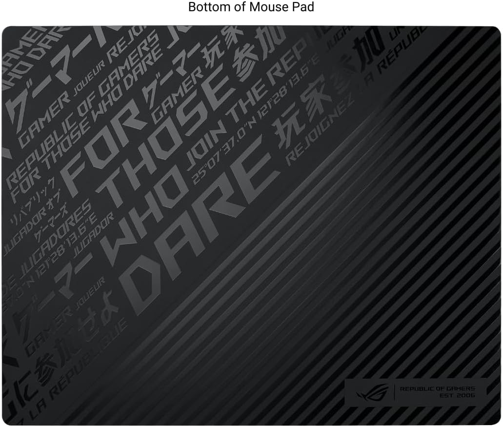 ASUS ROG Moonstone Ace L Glass Gaming Mouse Pad, 19.7” x 15.7” - Black