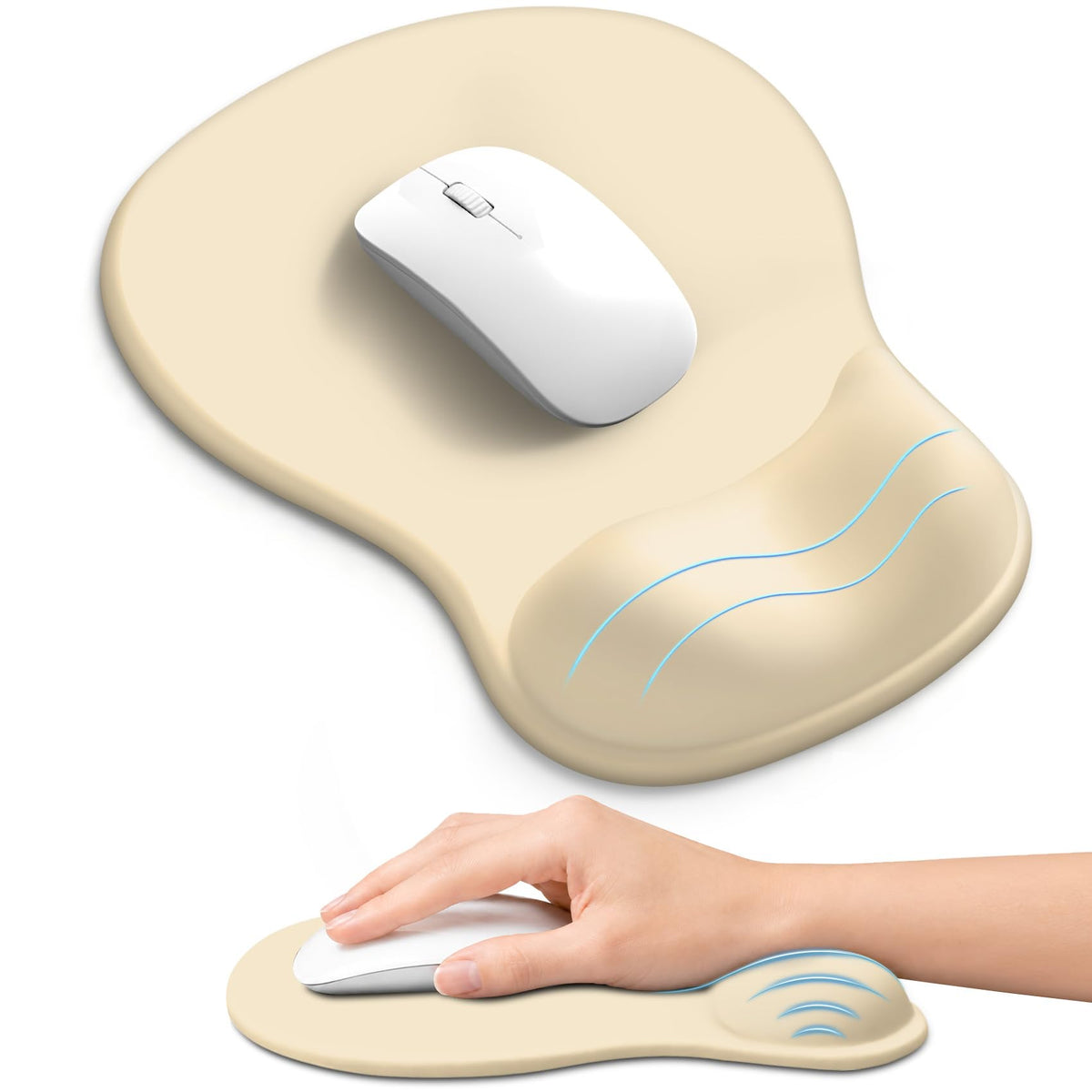 Ergonomic Mouse Pad with Wrist Rest, Gel Wrist Support, Black