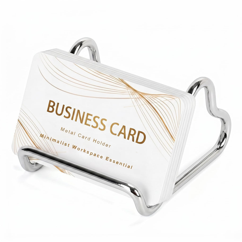 Business Card Holder Desk,Cute Metal Business Cards Holder, Heart Shaped Business Card Display Stand for Men & Women, Small Smartphone Stand & Photo Holder for Office Vendor Booth (Gold)