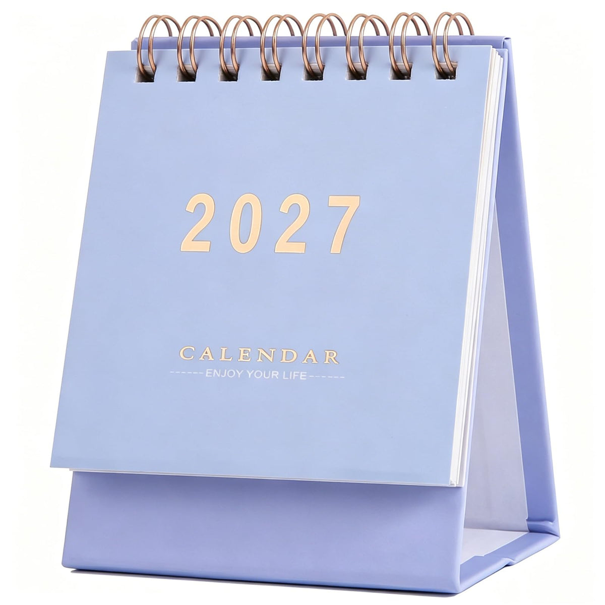 Mini Desk Calendar 2026-2027, Standing Flip Small Desk Calendar- July 2026 to Dec 2027 18 Monthly Desktop Calendar- Thick Paper Twin-Wire Binding for Home or Office (Blue)
