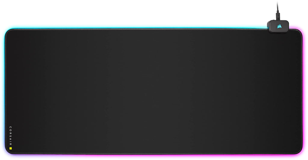 Corsair MM700 RGB Extended 3XL Cloth Gaming Mouse Pad/Desk Mat - Massive 1,220mm x 610mm (48” x 24”) Cloth Surface, 360° Three-Zone RGB Lighting, Two USB Ports - Black