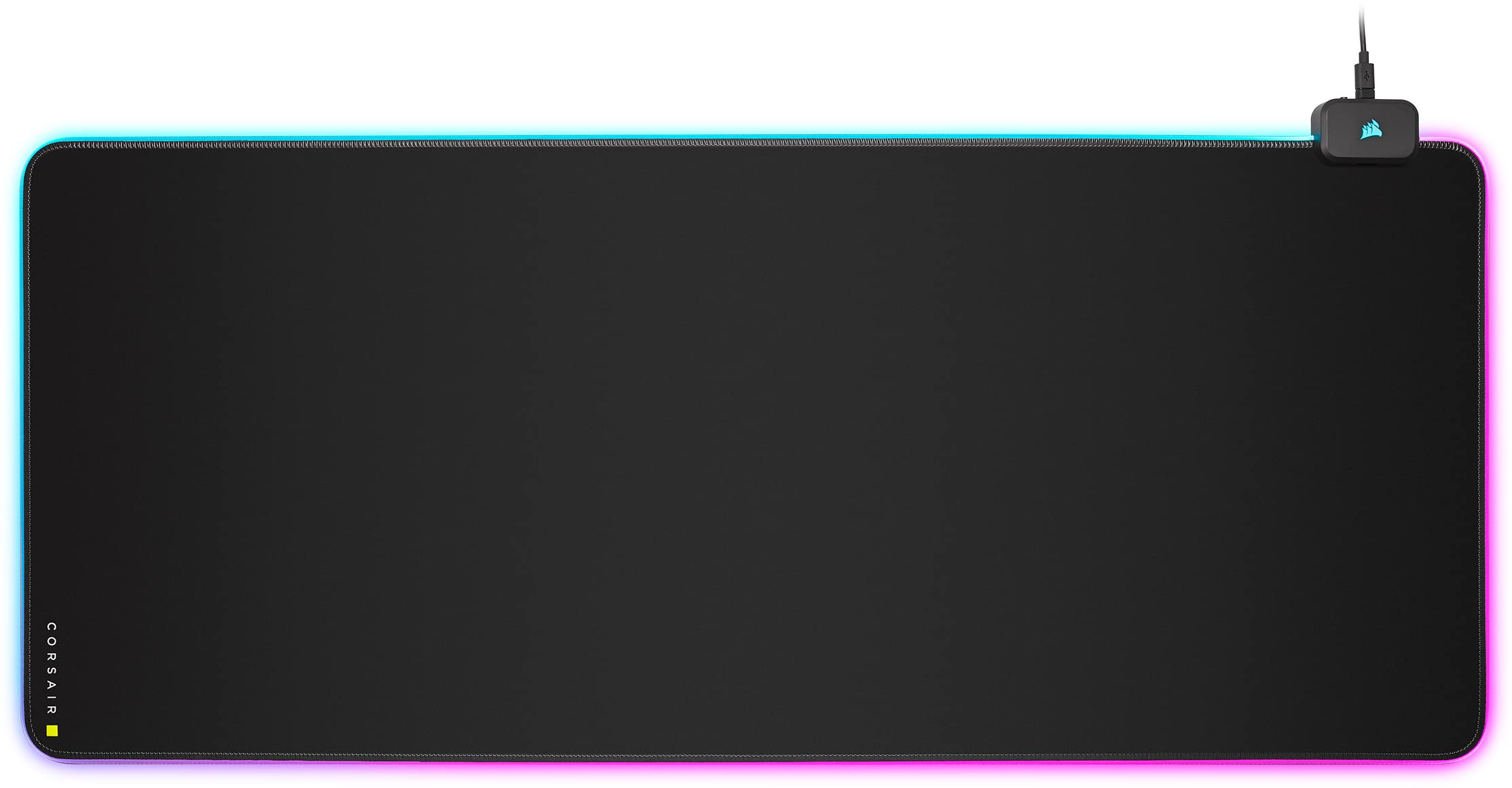 Corsair MM700 RGB Extended 3XL Cloth Gaming Mouse Pad/Desk Mat - Massive 1,220mm x 610mm (48” x 24”) Cloth Surface, 360° Three-Zone RGB Lighting, Two USB Ports - Black