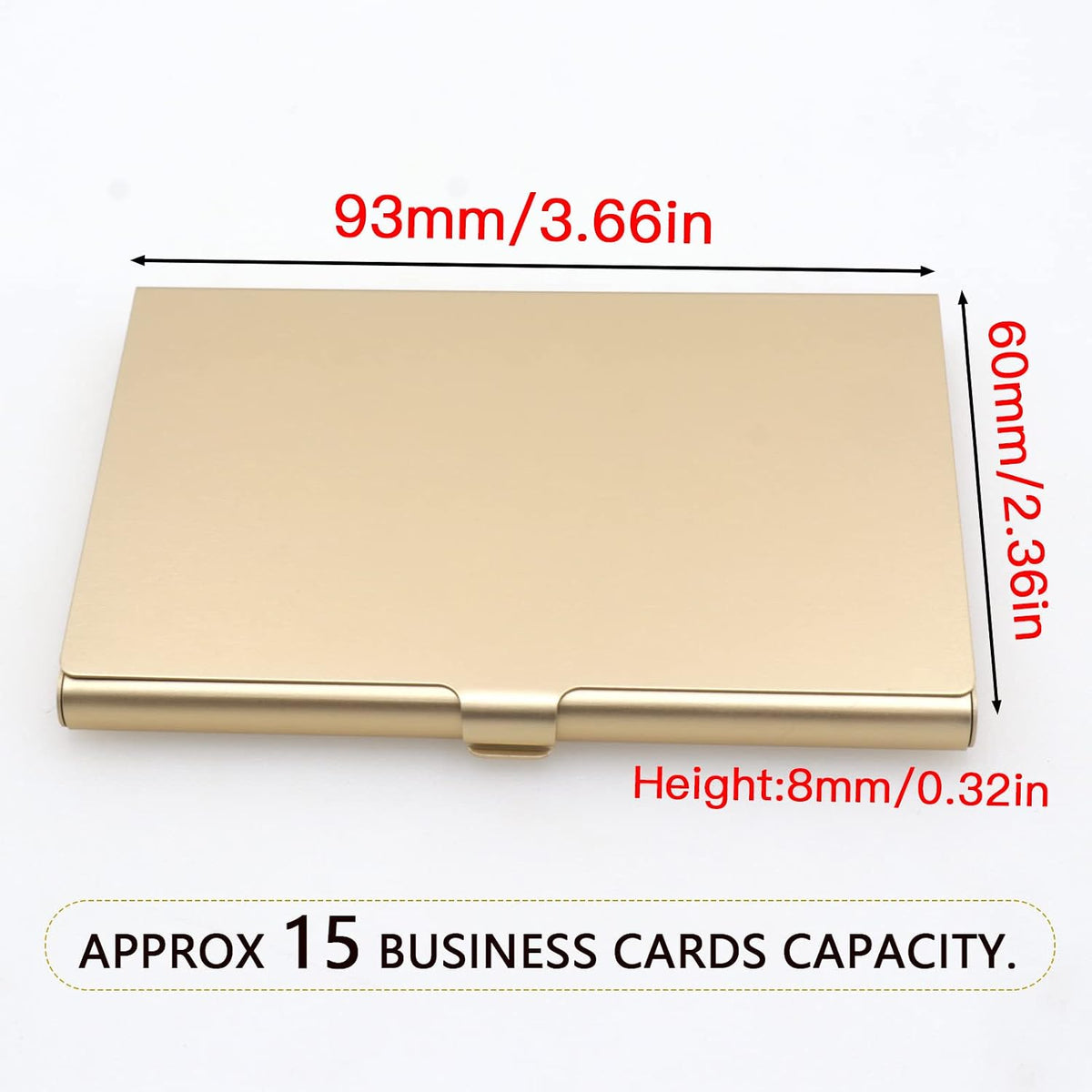 2-Pack Gold Aluminum Business Card Holder Slim Flip Pocket Case