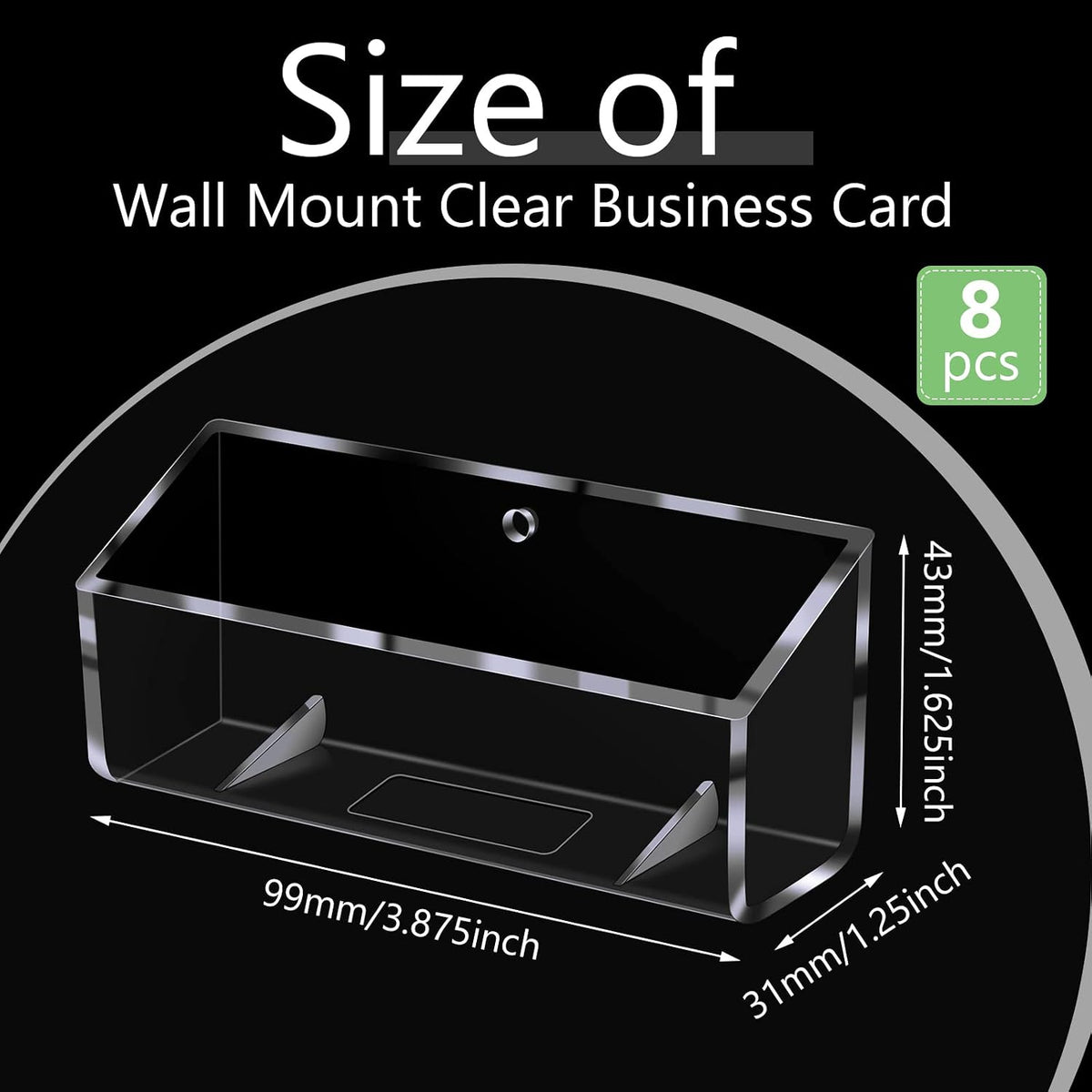 Eersida 8 Pcs Acrylic Business Card Holder for Wall Mount or Place on Desk