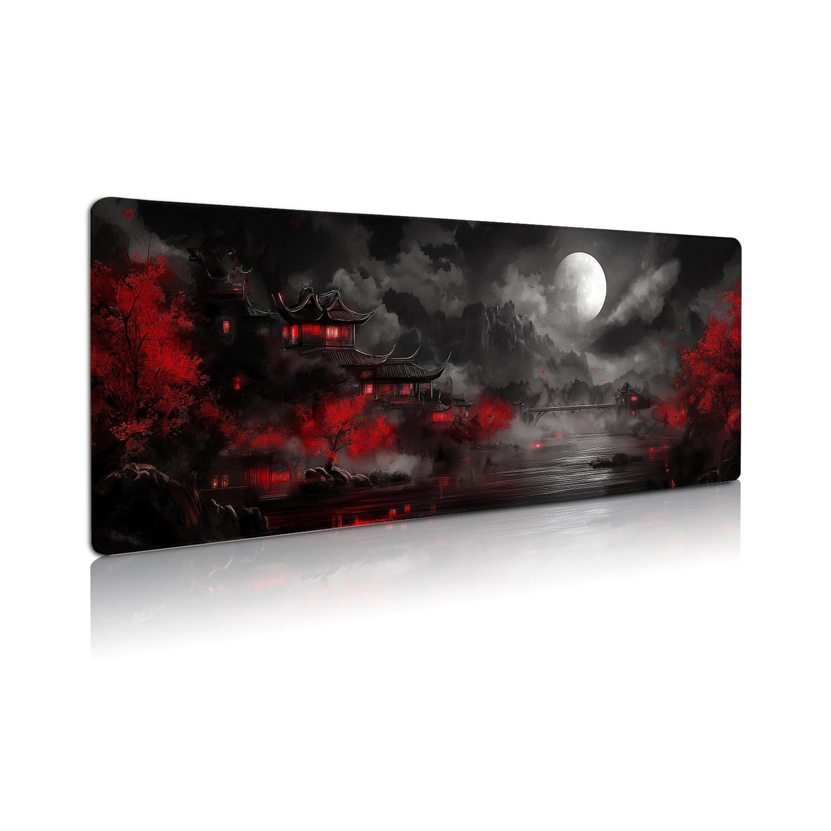 Extended Gaming Mouse Pad, Large Mouse Mat 3 mm Nature Rubber Base Mousepad with Stitched Edges, Non-Slip Desk Mat for Office Home Great Gift 31.5x11.8 Inch (Dark Canyon 5)