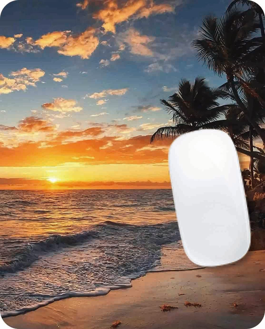 Beach Sunset Mouse Pad,Cute Mouse pad,Custom Small Mouse Pads with Designs,Portable Office Non-Slip Rubber Base Wireless Mouse Pad for Laptop