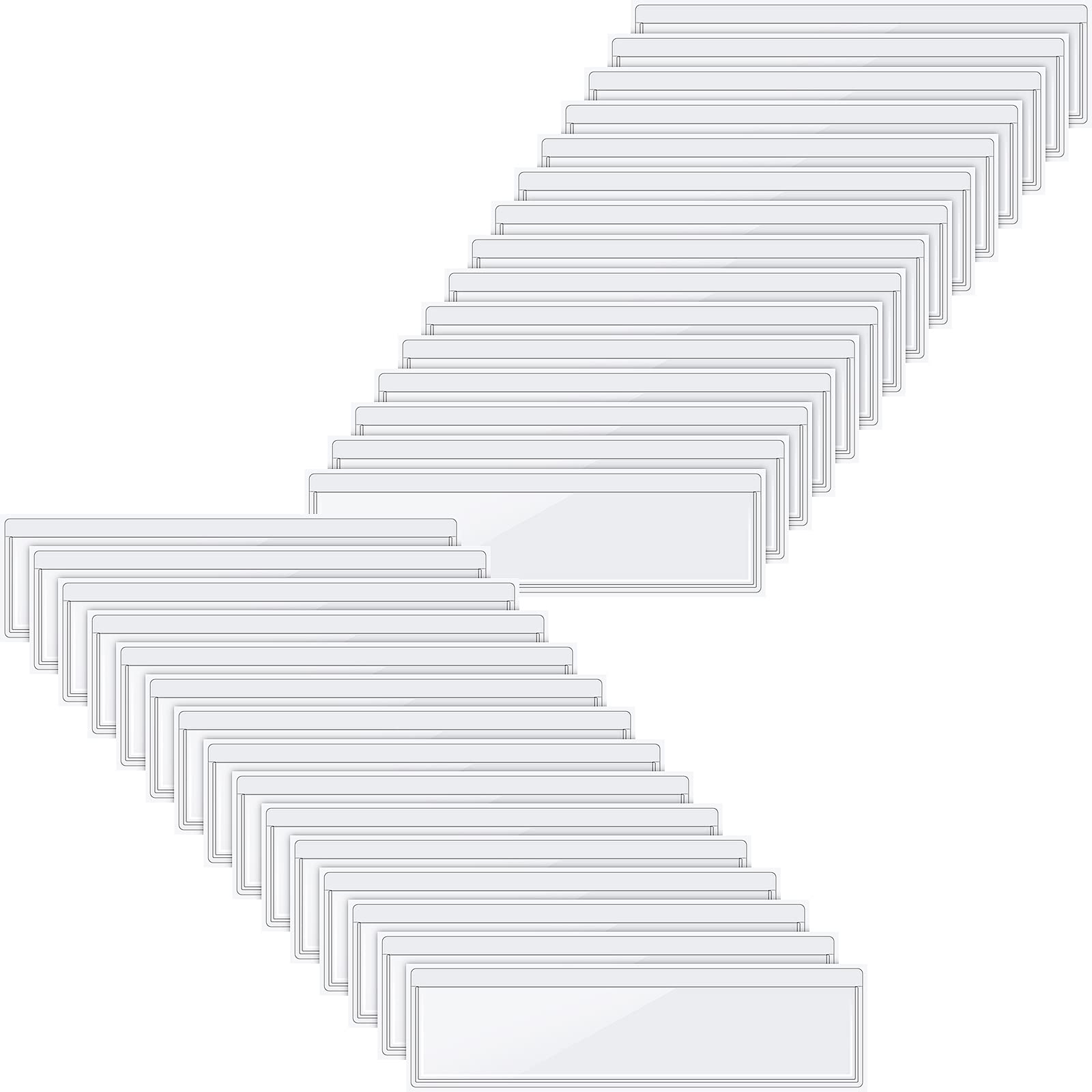 Chinco 30 Pack Self Adhesive Index Card Pockets Top Open,3.7 X 2.3 Inches