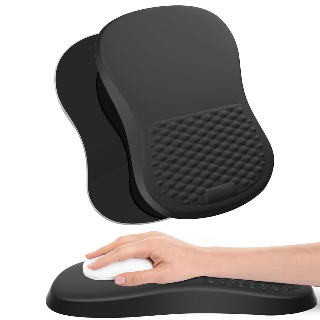 eulps Mouse Pad with Wrist Rest, Comfortable Computer Mousepad with Gel Wrist Support Smooth Surface and Non-Slip PU Base for Pain Relief, Laptop, Office & Home (Rose)