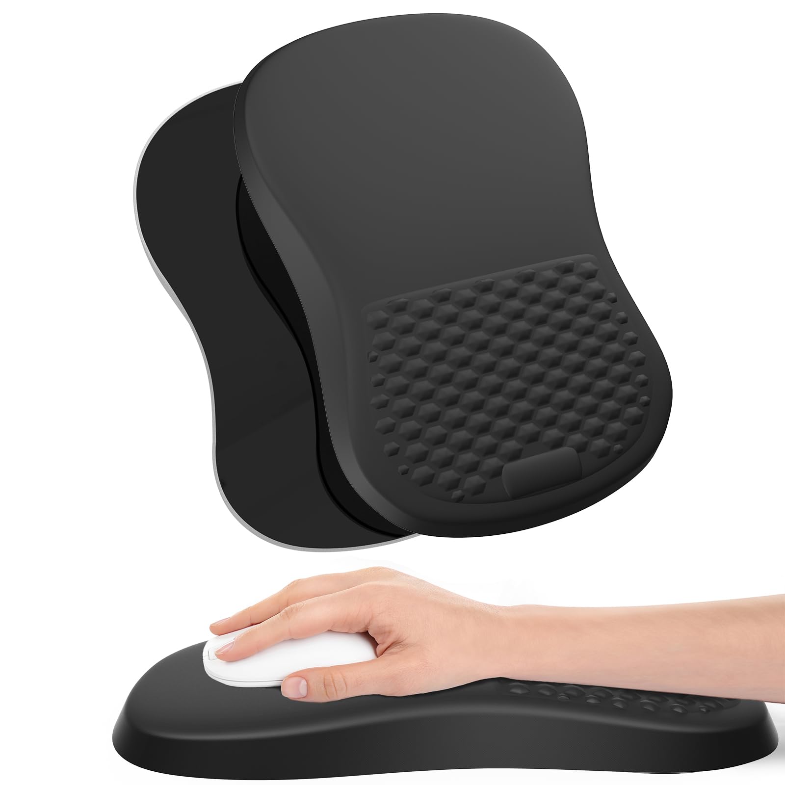 eulps Mouse Pad with Wrist Rest, Comfortable Computer Mousepad with Gel Wrist Support Smooth Surface and Non-Slip PU Base for Pain Relief, Laptop, Office & Home (Rose)