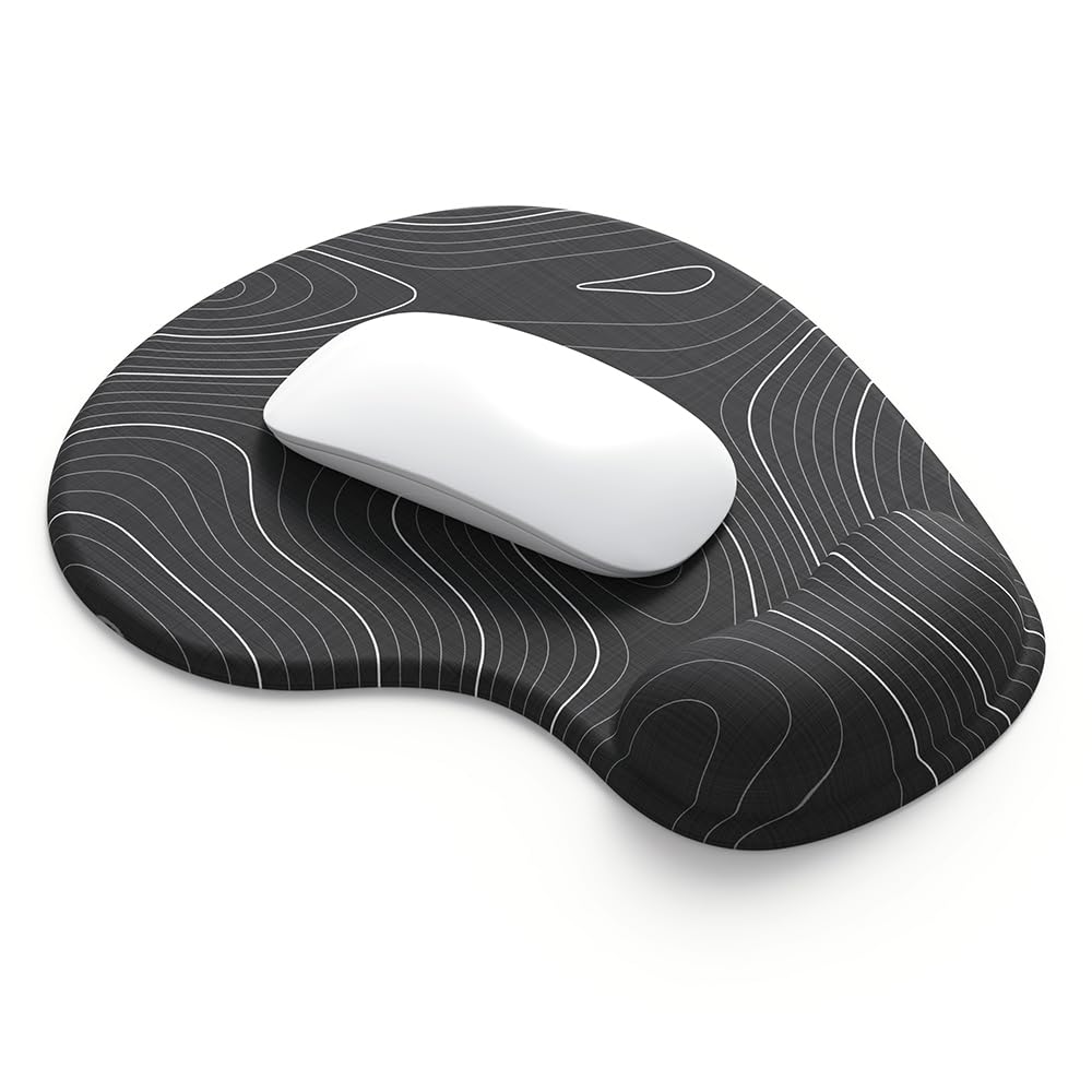 Office Mousepad with Gel Wrist Support - Ergonomic Gaming Desktop Mouse Pad Wrist Rest - Design Gamepad Mat Rubber Base for Laptop Computer -Silicone Non-Slip Special-Textured Surface (01Pink)