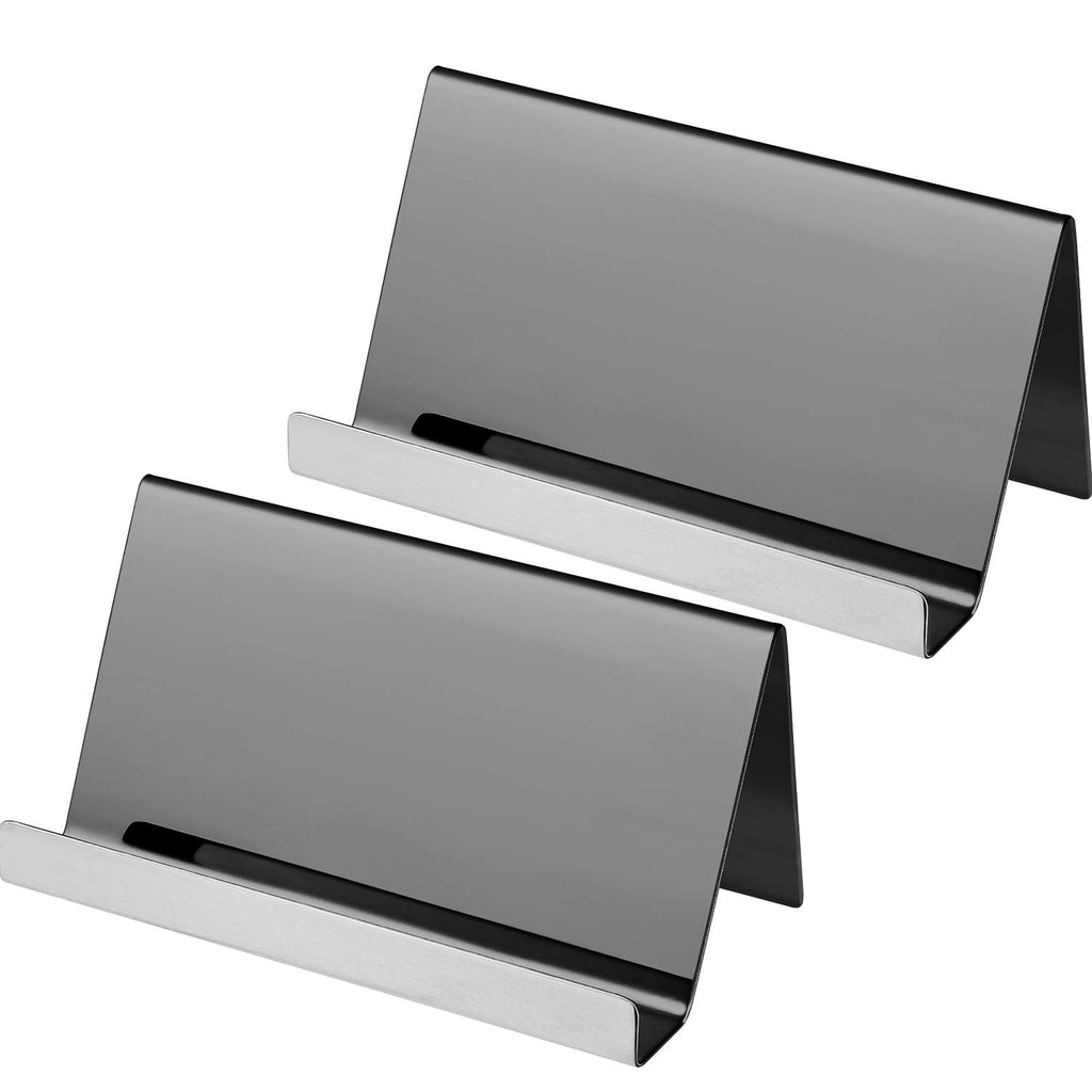 Maxdot 2 Pcs Stainless Steel Business Cards Holders, Silver