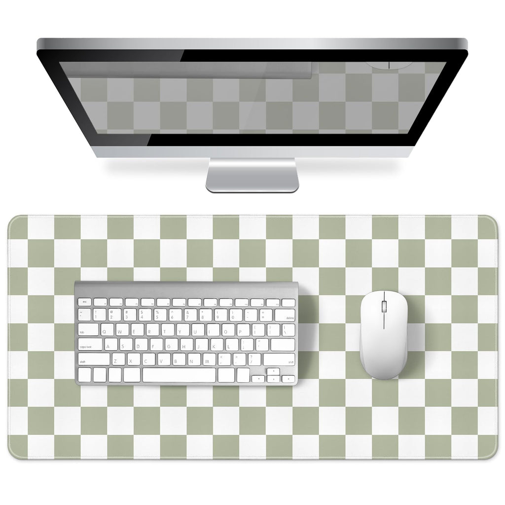 Green Striped Desk Mat Large Mouse Pad Cute Desk Pad Keyboard Computer Mat