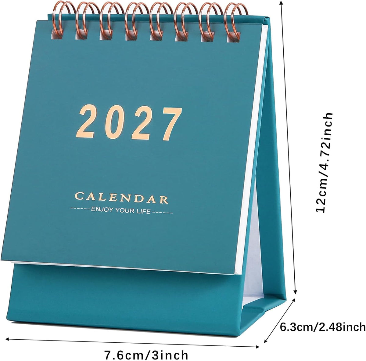 Mini Desk Calendar 2026-2027, Standing Flip Small Desk Calendar- July 2026 to Dec 2027 18 Monthly Desktop Calendar- Thick Paper Twin-Wire Binding for Home or Office (Blue)