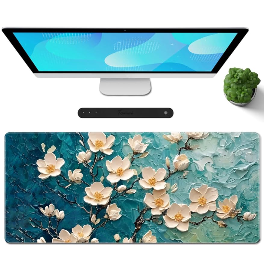 Galdas Mouse Pad For Gaming,Forest Background Pattern XXL XL Large Mouse Mat Long Extended MousePad Desk Mat Non-Slip Rubber Mice Pads Stitched Edges Thin (31.5 x 11.8 x 0.12 Inches) Tree