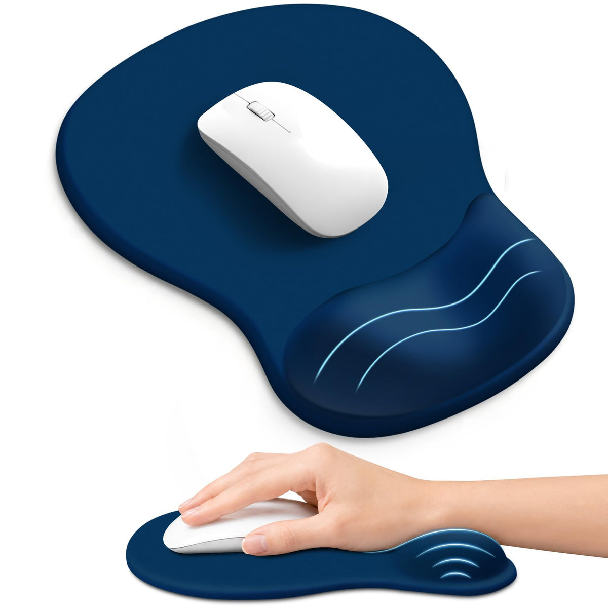 Ergonomic Mouse Pad with Wrist Rest, Gel Wrist Support, Black