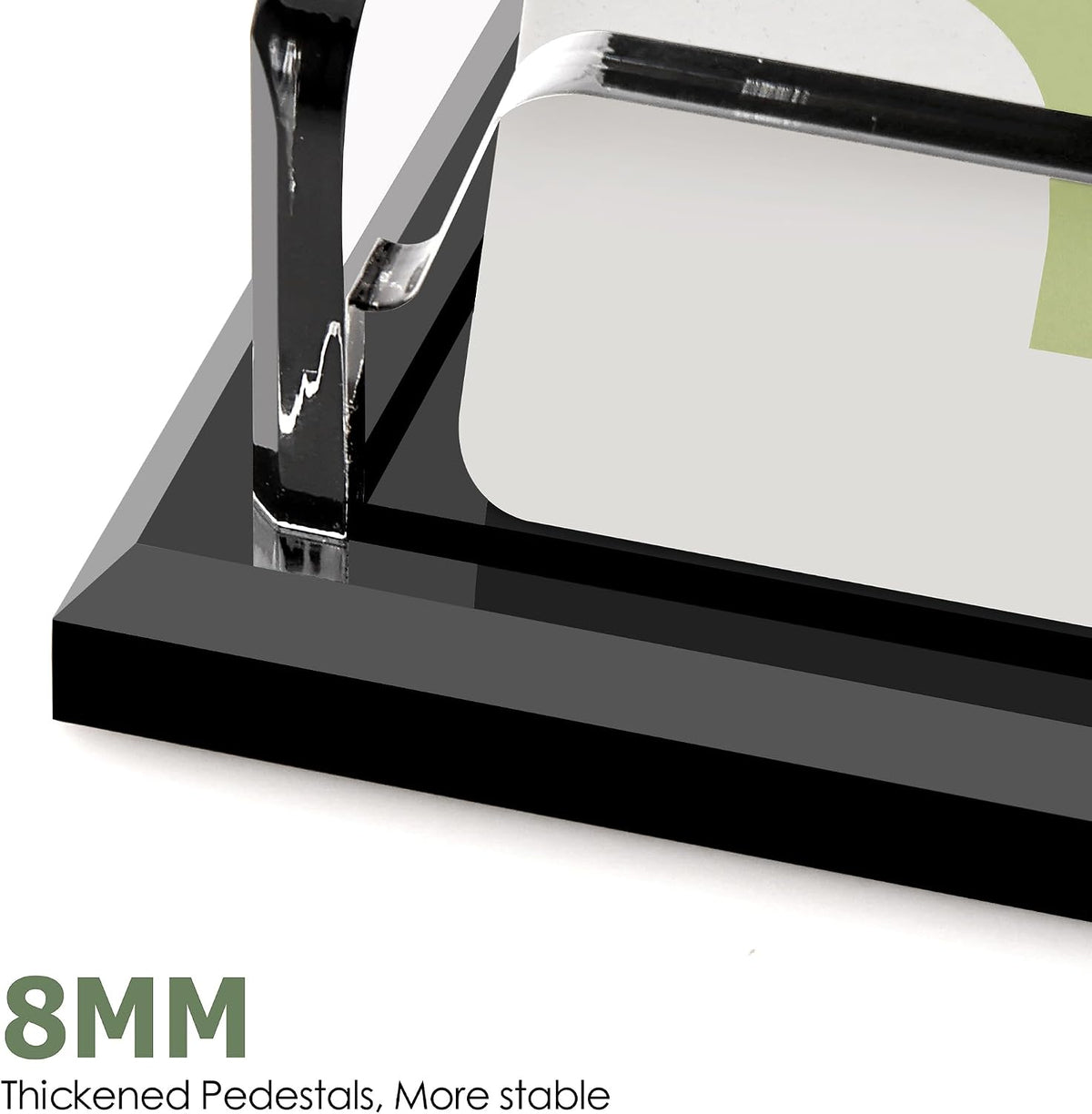 SANRUI Black Business Card Holder for Desk 1 Slot Clear Acrylic Horizontal