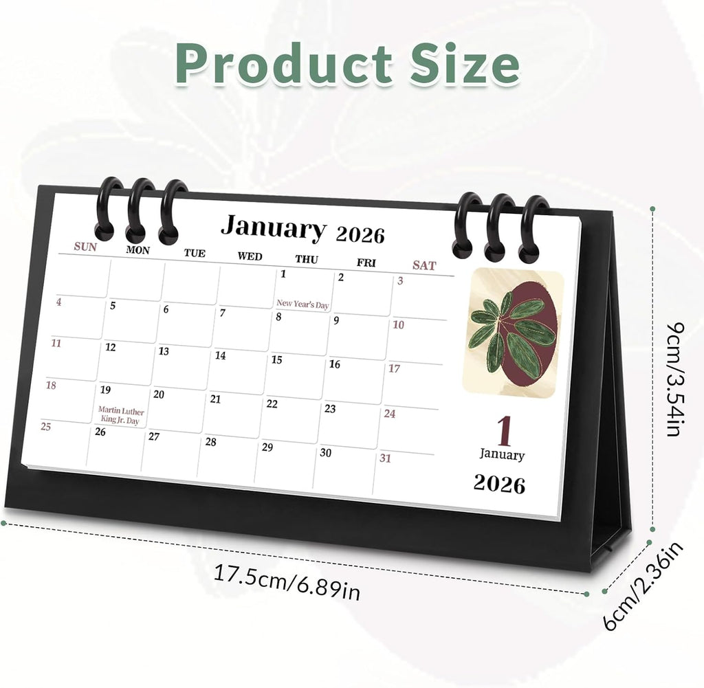 Small Desk Calendar 2026-2027, Desktop Calendar 18 Months - Runs From July 2026 Until Dec. 2027, Mini Standing Flip Calendar for Home, School and Office Supplies, 6.3" x 3.1"