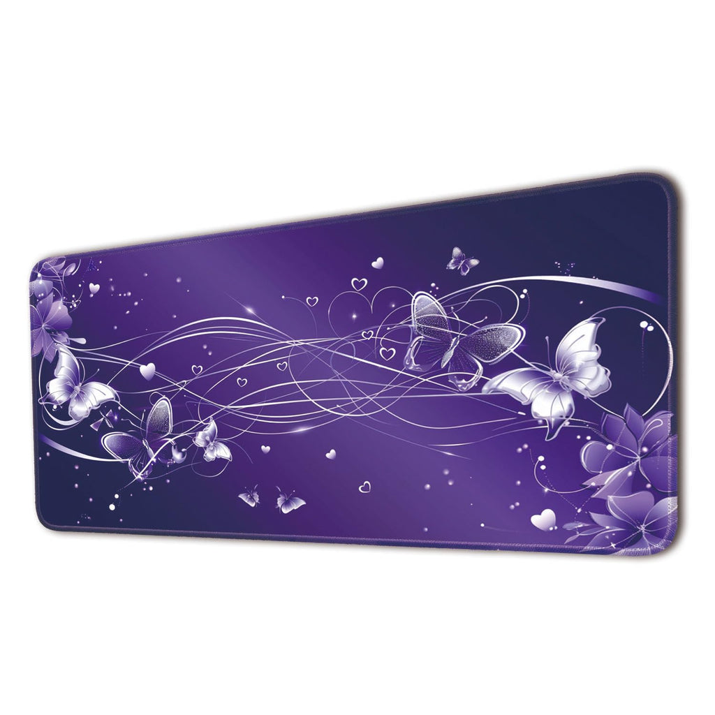 Keyboard Mat, Large Mouse Pad, Purple Butterfly