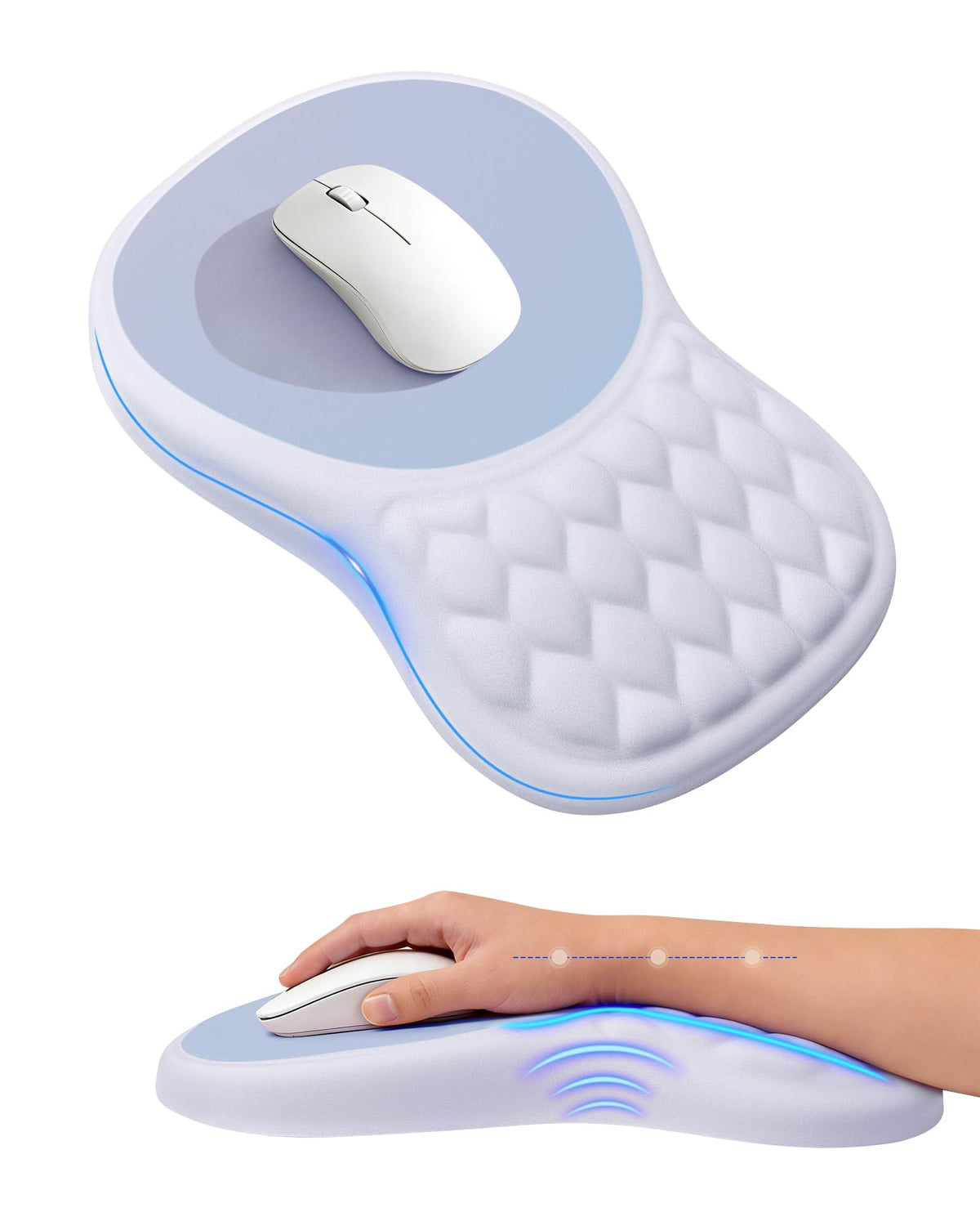 Ergonomic Mouse Pad with Sloped Memory Foam Wrist Rest (Black)