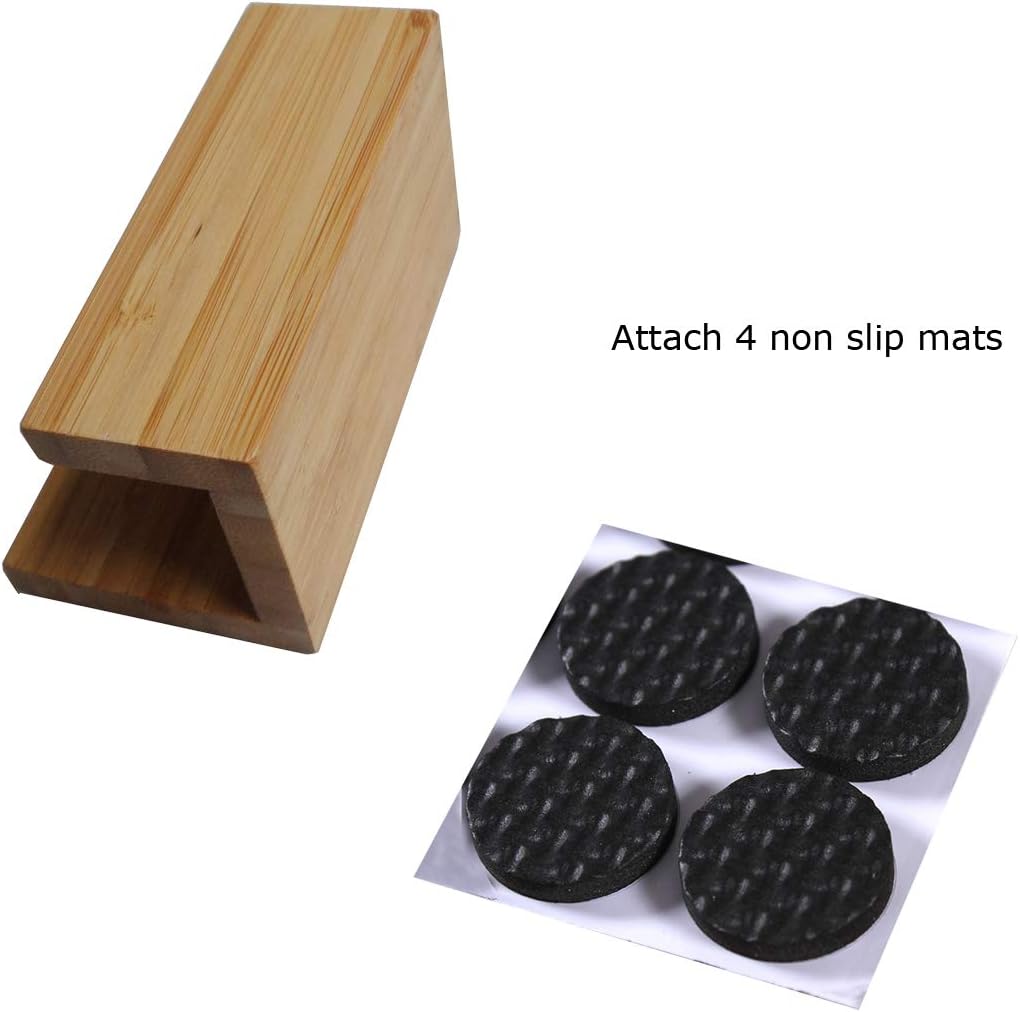2 Pack Bamboo Wood Desktop Business Card Holder Display for Desk Sturdy Business Card Stand for Office Tabletop Counter Organizer