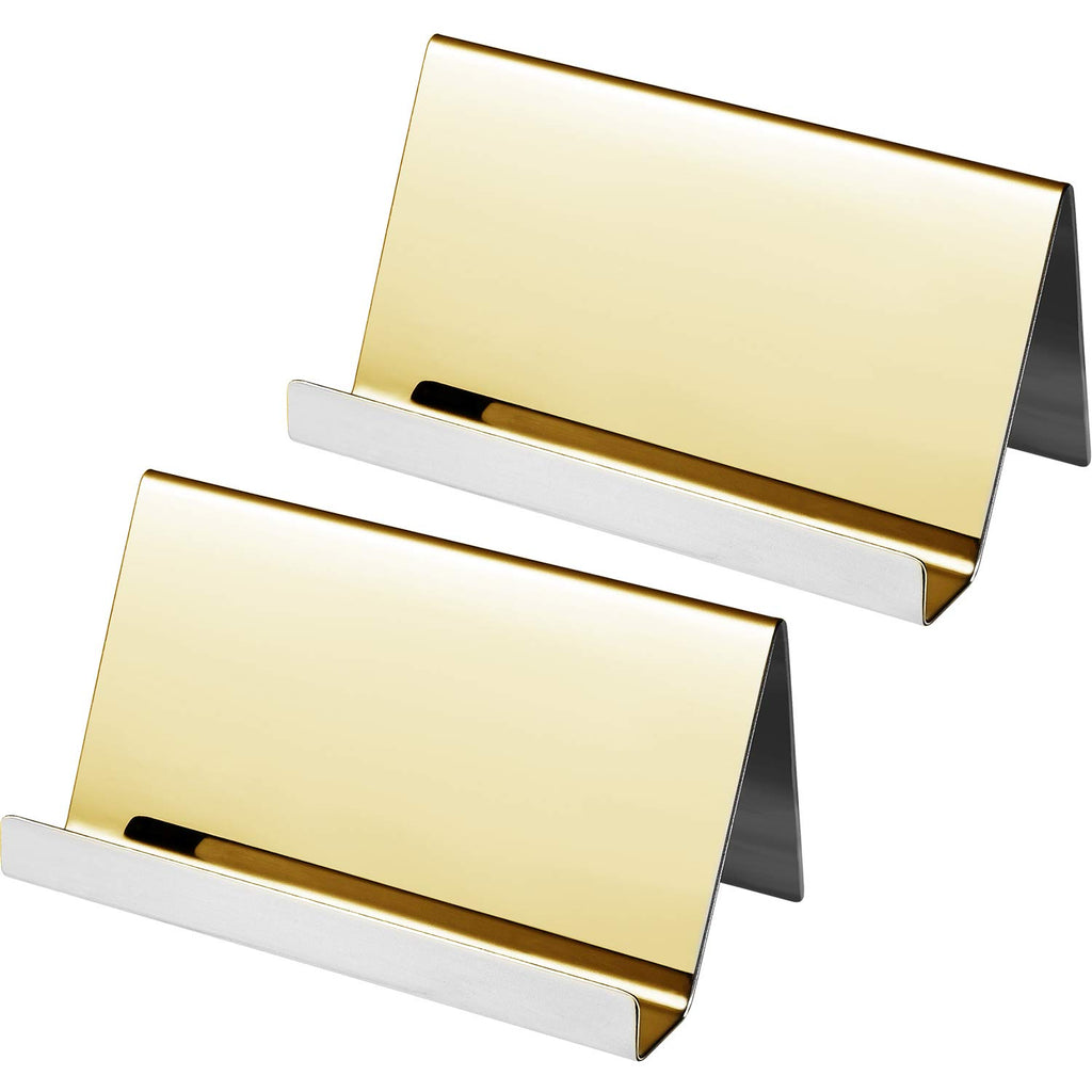 Maxdot 2 Pcs Stainless Steel Business Cards Holders, Silver